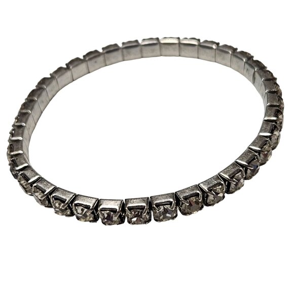 Vintage Elegant Rhinestone Stretch Tennis Bracelet Classic Fashion Jewelry Women - Picture 1 of 4